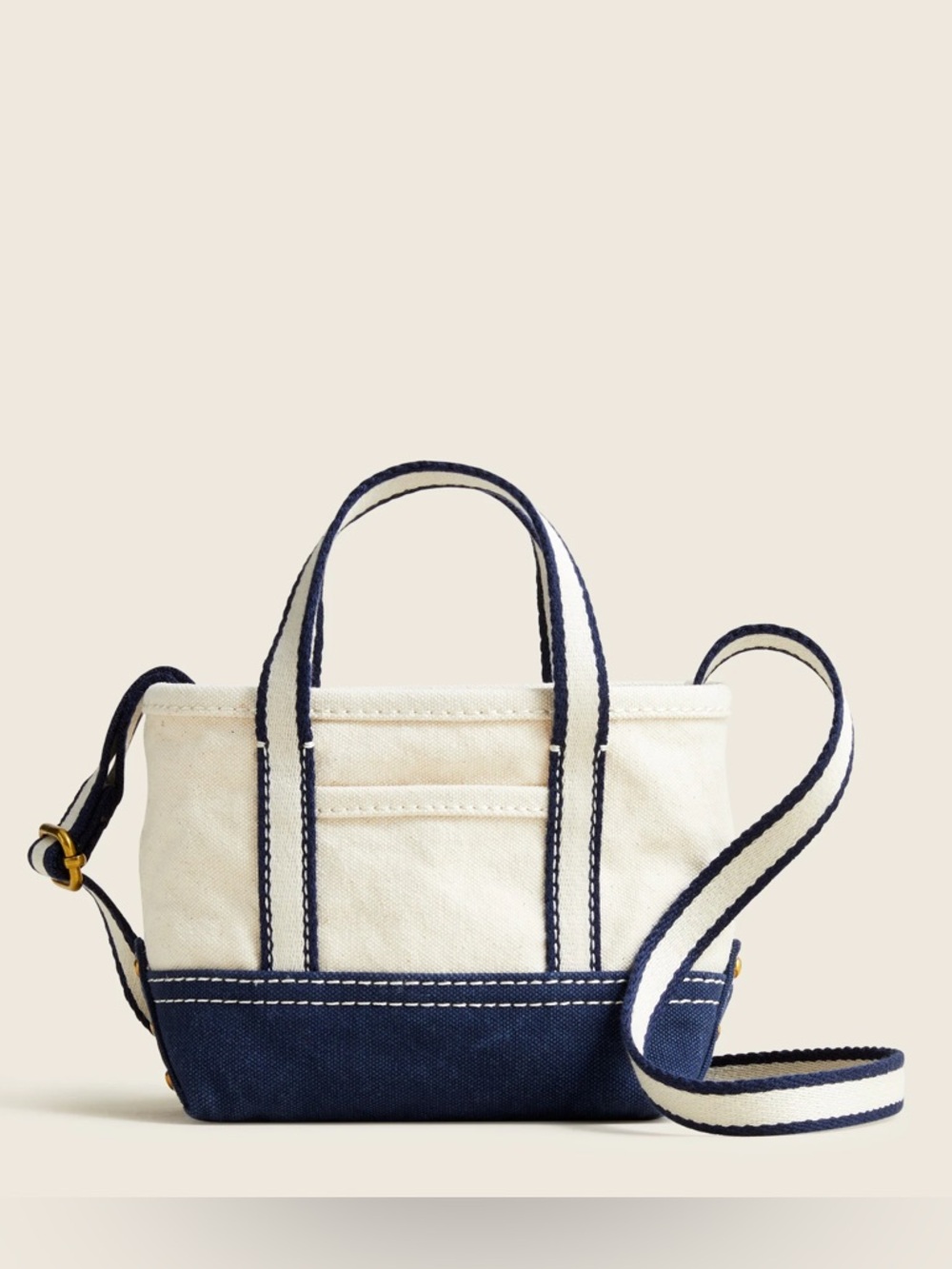 J.Crew Mini Montauk Tote - Natural/Navy